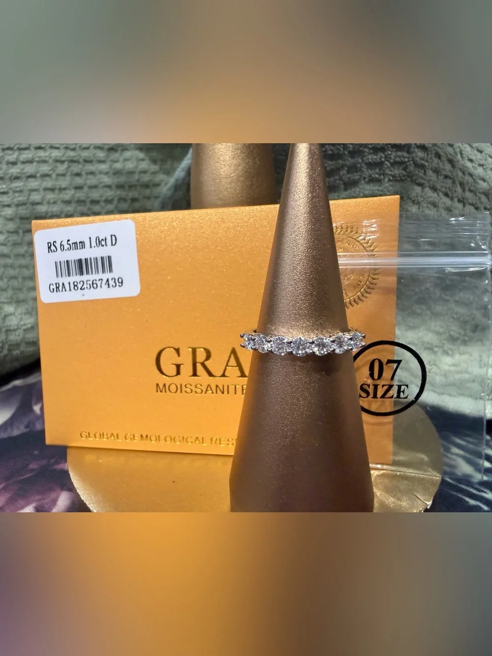 Sparkling White Moissanite Eternity Ring in Sterling Silver
